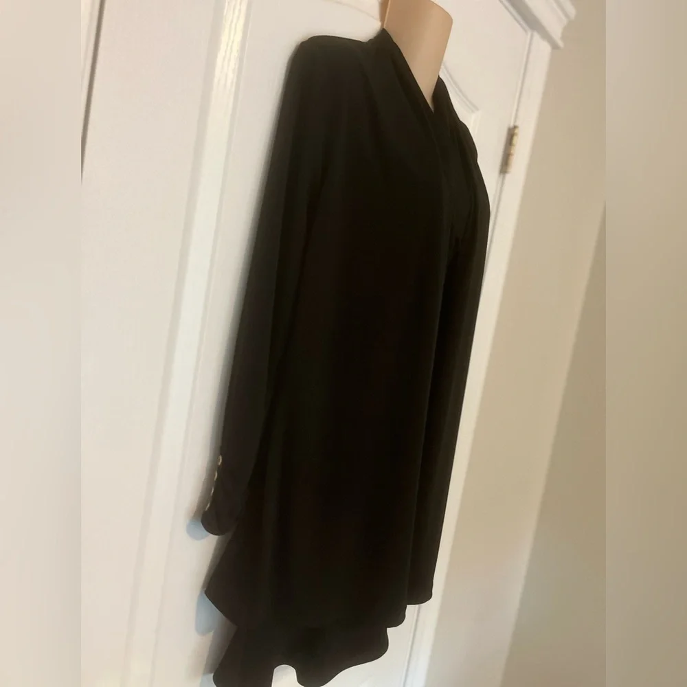 Lot 2 Susan Graver Open Front Cardigan - Black Taupe Tan, Size S